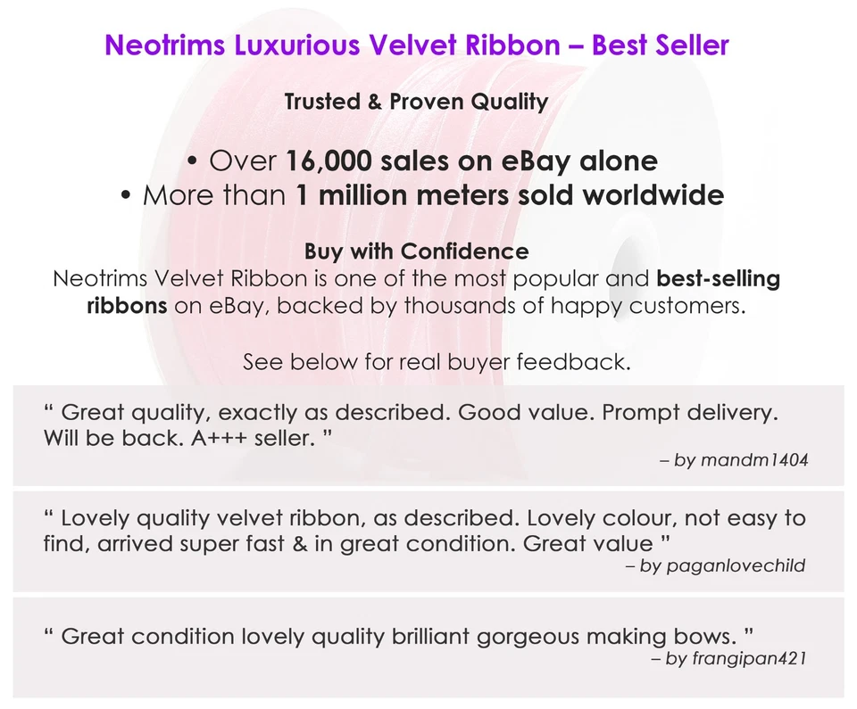 Cinta de terciopelo terciopelo suave 10 mm 19 mm 25 mm para decoración de costura artesanal, 25 yardas Foto 2 de 4