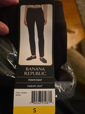 BANANA REPUBLIC Women Ponte Ankle Pant Small BROWN, BRAND-NEW NWT