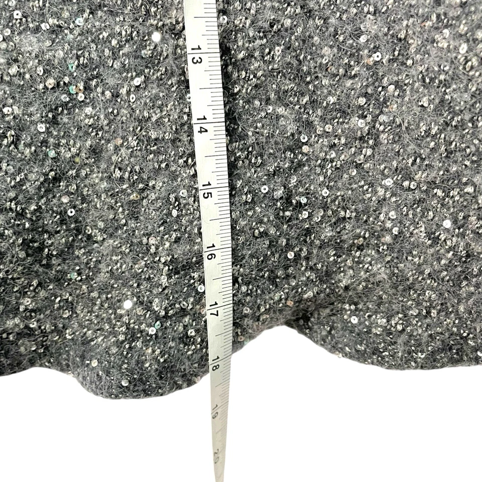 Ryllace Mujer 2x Suéter Gris Plata Lentejuelas Pullover Metálico Mezcla Lana Roca Foto 2 de 4