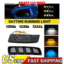 2x LED Daytime Running Lights Fog Lamps DRL For Honda Civic Type R 2017-21 1~10X