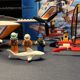 LEGO CITY Coast Guard Helicopter 60013 Complete Set Box Manual Minifigures