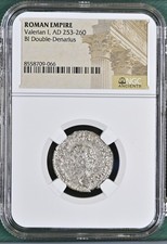 NGC Roman Empire Valerian I AD 253-260 BI Double Denarius Antoninianus (066)