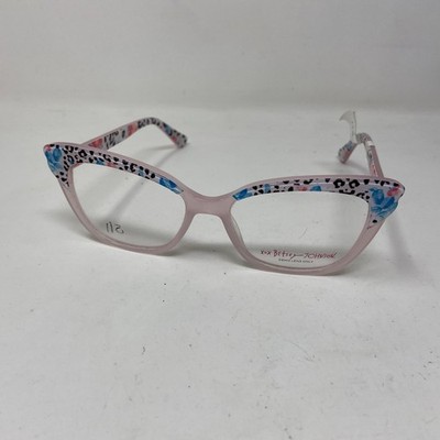 BETSEY JOHNSON BW23 54-17-145 Pink Flex Hinge Eyeglasses DG36