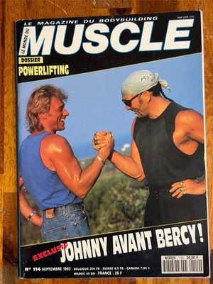 Le Monde Du MUSCLE #114 bodybuilding magazine JOHNNY HALLYDAY 9-92 (Fr)
