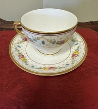 Antique Redfern & Drakeford, England, Balmoral China Floral Tea Cup with Saucer