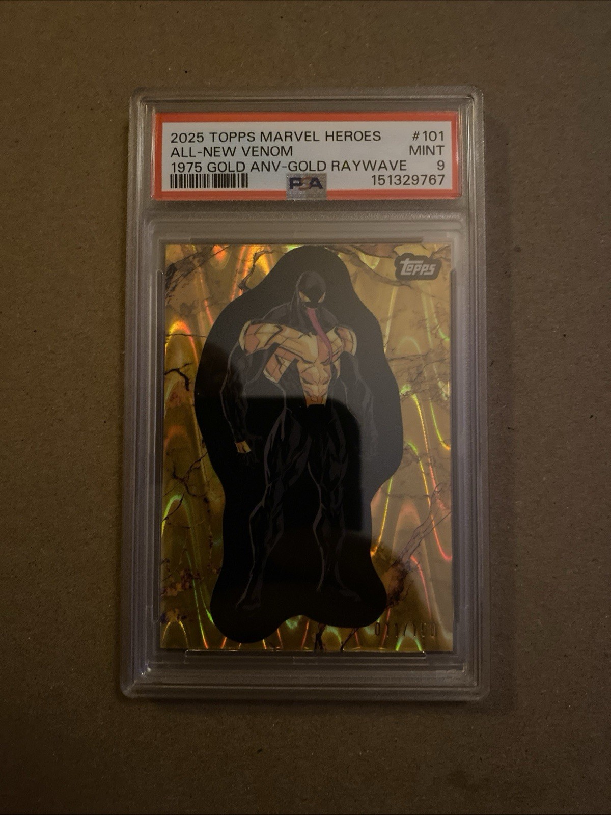 2025 Topps Marvel Heroes All-New VENOM /150 PSA 9 Gold Raywave 