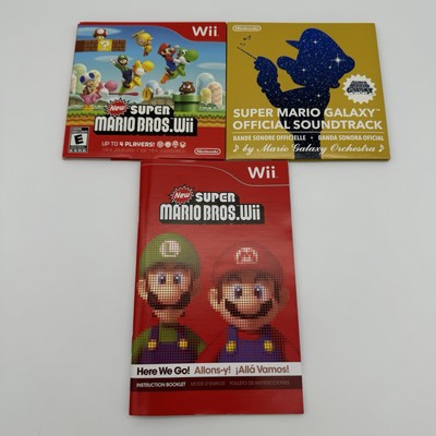 New Super Mario Bros Nintendo Wii in Sleeve + Galaxy SoundTrack