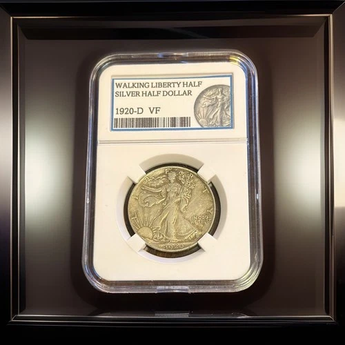 1920-D / WALKING LIBERTY HALF DOLLAR [DVC-6581-001] (VINTAGE) KEEPSAKE SLAB / VF