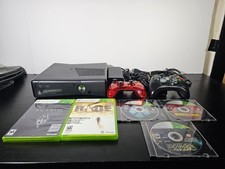 Microsoft Xbox 360 S Slim 250GB w/2 Wired Controllers Cords And 5 Games Tested