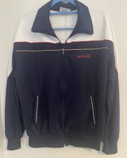 TRACK  COURT VTG Jacket Men  s size L Acrylic 1970s Athletic Stripe Old-School