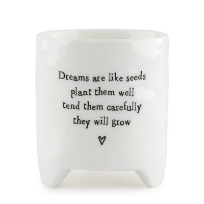 Kleiner Porzellan Übertopf East of India Kaktus Vase Sukkulenten Topf White Dreams
