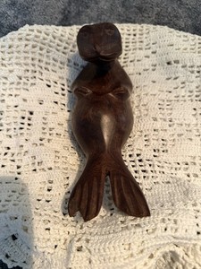Handmade Wood Seal Sea Lion Otter Figurine Collectible