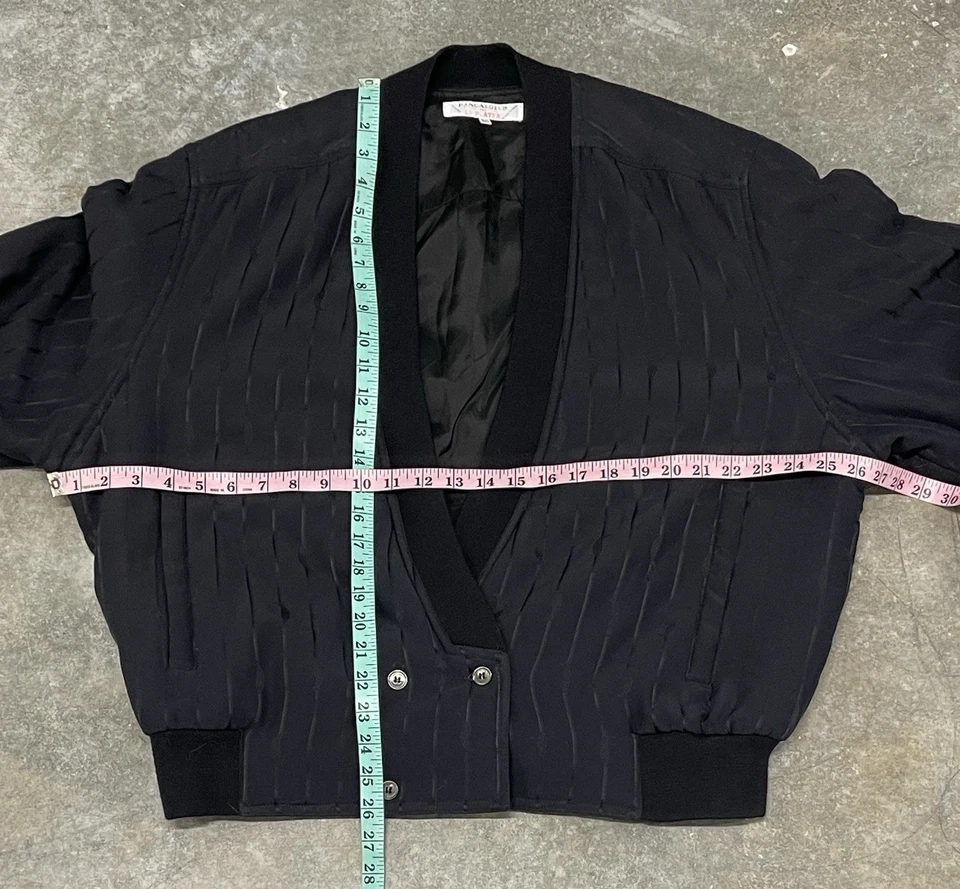 Chaqueta De Colección Pancaldi & B. para Le Player Miami Hecha en Italia Negra 100% Seda Foto 2 de 4