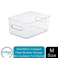 SmartStore Compact Clear Modular Storage Bin Container For Kitchen, M