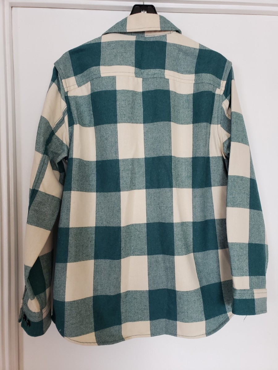 【2plan】Amp Deki Check Shirt NWT H&M Plaid Flannel Shirt Long Sleeve White And Green Mens