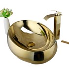 Vessel Gold Ceramic Bathroom Sinks