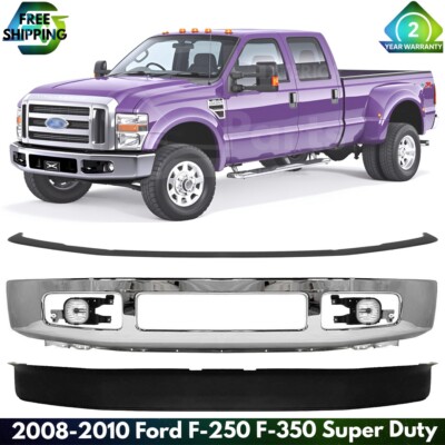 Front Bumper Chrome & Lower Valance For 2008-2010 Ford F-250 F-350 Super Duty