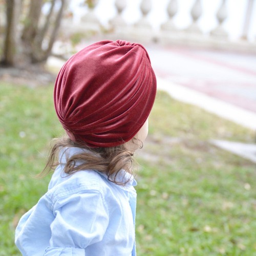 Baby Kids Girls Solid Color Stretchy Turban Hat Hair Head Wrap Soft Beanie Cap - Picture 4 of 14