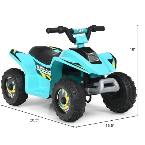 6V Kids Electric Quad ATV Ride On Toy Car for Toddlers Forward & Reverse Blue - Picture 2 of 8