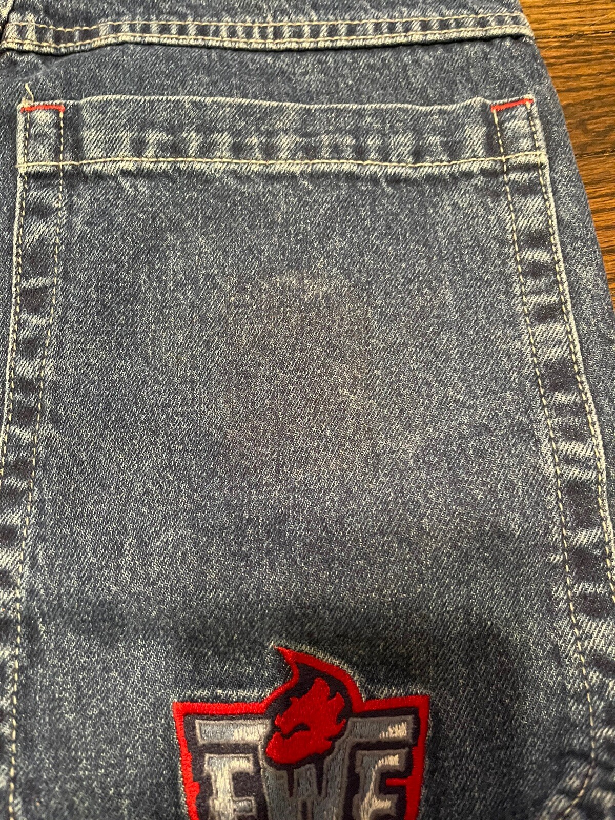 Vintage Jnco Flamehead Baggy Denim Jeans Pants Wide Leg Skater Size 12 10in Leg