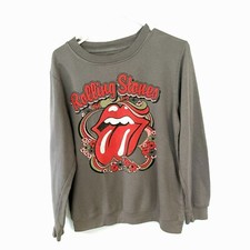 Bravado Rolling Stones Sweatshirt Women's Sz Medium Long Sleeve Pullover Gray