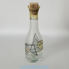 Vintage Transylvania Blown Glass Decanter 8"H Hand Painted Signed