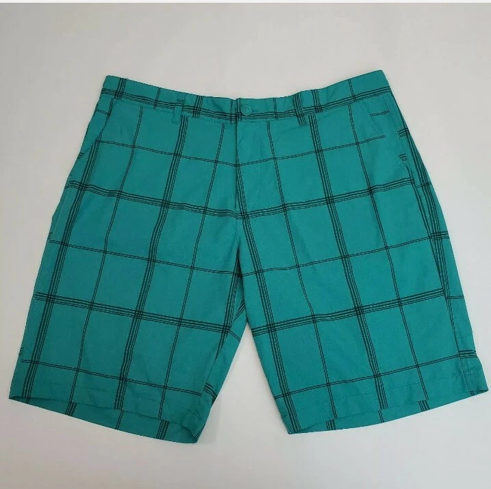 OP Flex 4 Way Stretch Men s Check Flat Front Hybrid Shorts Size 40