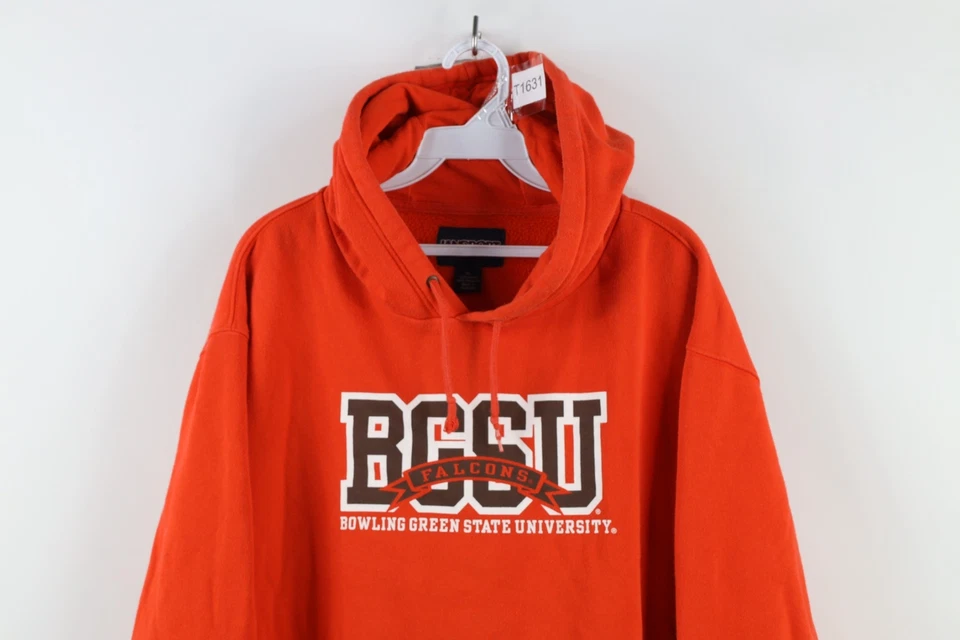 Sudadera con Capucha Vintage Años 90 Para Hombre XL Deletrear Bowling Verde Universidad Estatal Foto 2 de 4