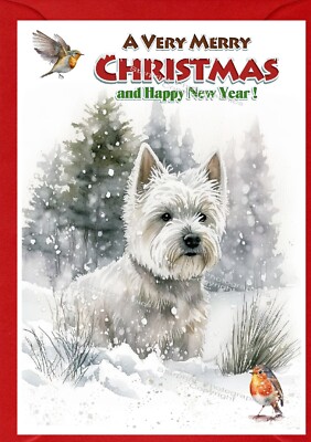 West Highland White Terrier Westie Christmas Card (4