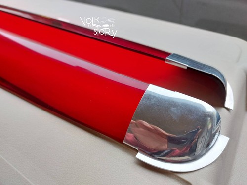 VW CLASSIC BEETLE BUG 1965 - 79 WINDOW VENT SHADES RAIN VISOR GUARD ACRYLIC RED - Picture 4 of 7