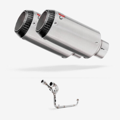 Honda MSX125 Grom 13-15 Twin Auspuffanlage Edelstahl & Carbon Enddosen
