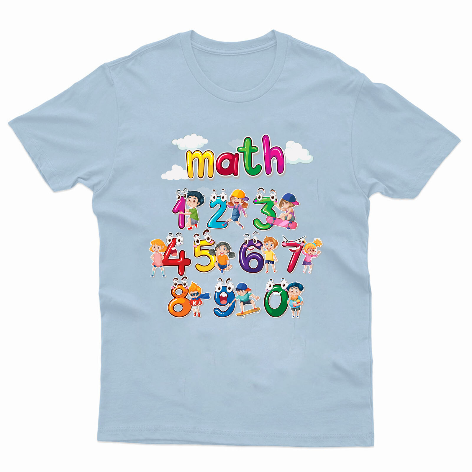 Girls Boys Numbers Day Kids Tshirt Math Symbols 2024 School Fun Gift T