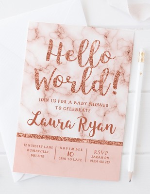 gold baby shower invitations
