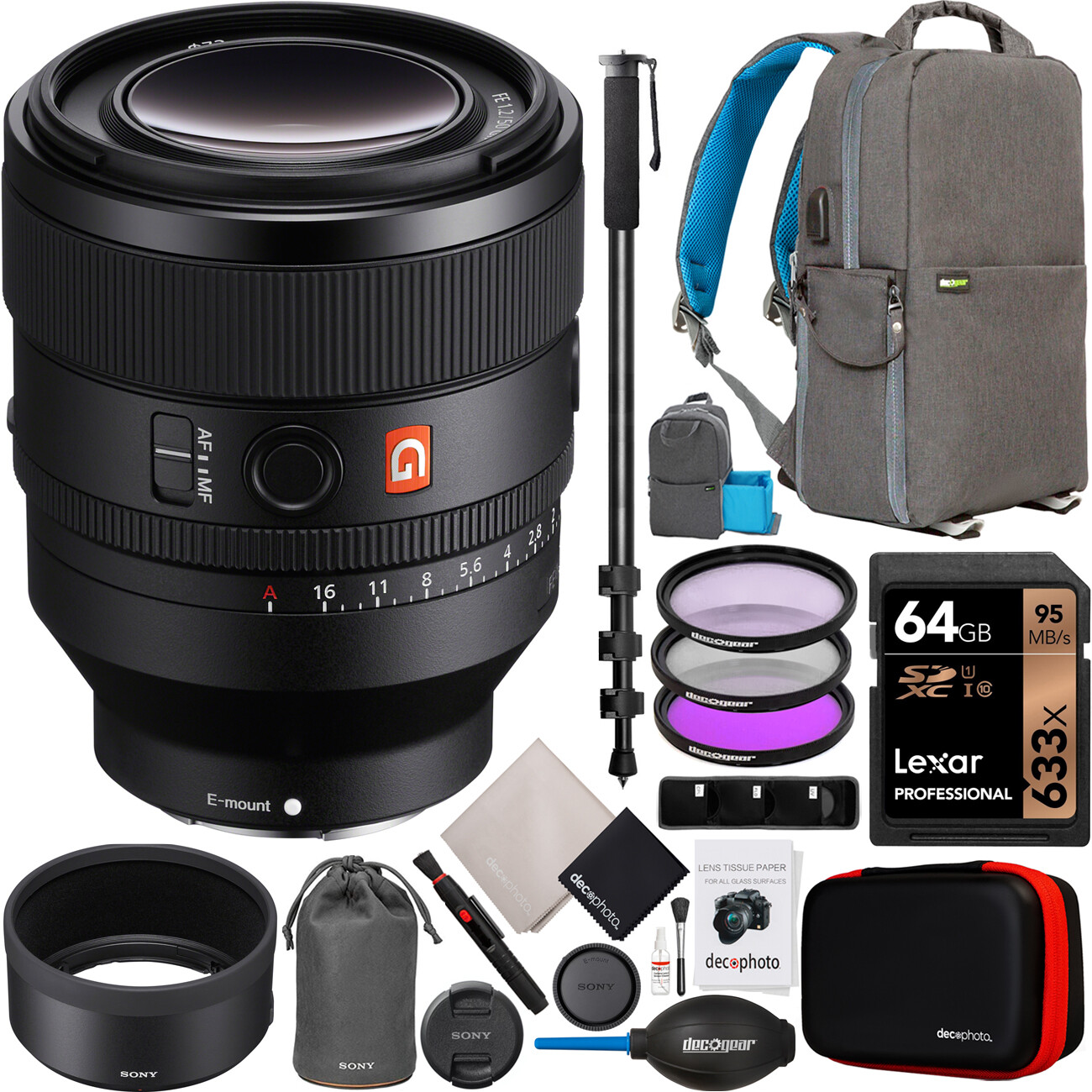 Полнокадровый объектив Sony FE 50mm F1.2 GM SEL50F12GM для беззеркального комплекта с электронным креплением