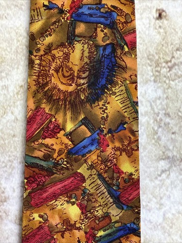 Vintage Jerry Garcia J. Neck Tie- “The Bird” Pattern- Orange Red Blue Tan L2-31 - Picture 2 of 8
