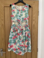 BNWT Cameo Rose @ New Look Shirt Dress Size 10 Cut Out Middle Lined Chiffon Flor