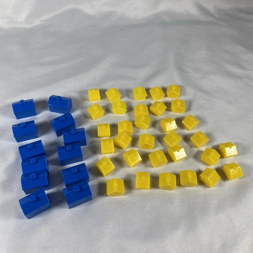 2000 Monopoly The Simpsons Board Game Blue & Yellow House Parts Only - Picture 1 of 3