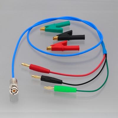 Triax 3-Lug TRB to Gold Plated Banana + Alligator Clip Cable 2~9FT  For Keithley