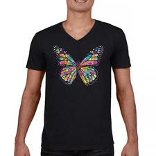 Colorful Neon Butterfly V-Neck T-shirt Dean Russo Beautiful Nature Tee