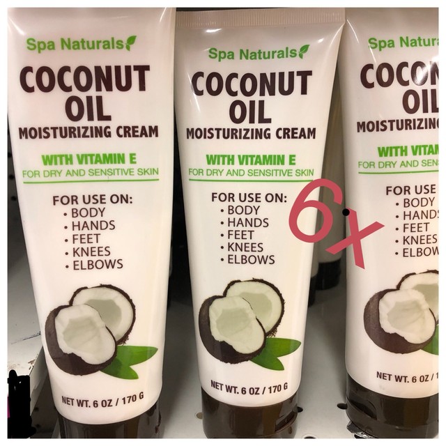 6 X Spa Naturals Coconut Oil 6 Oz Coconut Moisturizing Cream Vitamin E