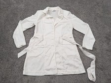Bar III Jacket Womens Medium Blazer White Belted Long Sleeve Pockets