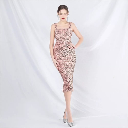 Etuikleid Kleid Frau Elegant Strass Rückenfrei Kurz Rosa Satin 08850 ...