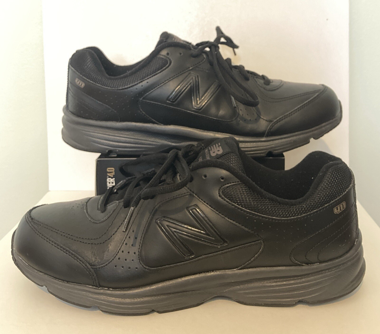 New Balance 411 Mens Shoe Walking Comfort Shoes MW411BK2 Black Size 12 4E Wide