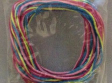 2 mm bunt blau, rosa, gelb Satinque Nylon x 10 Fuß.