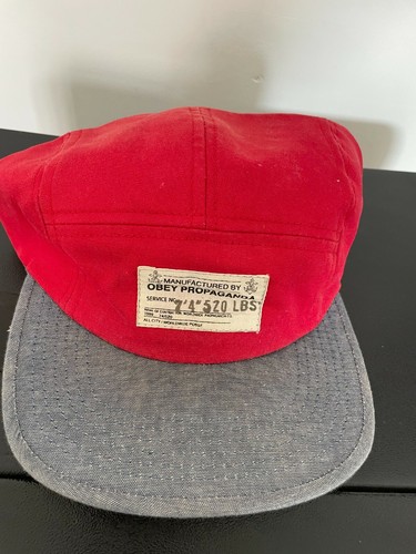 OBEY 6 SIX PANEL RED BASEBALL CAP VINTAGE OSFM