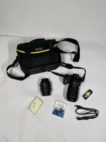 Nikon D50 Camera, Nikon DX VR AFSS Nikkor 18-55mm & 55mm-200mm Lens, Case TESTED