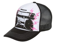 Boombox Mesh Trucker Hat - Black W/ White Boombox Mesh Trucker Hat - Black W/ White