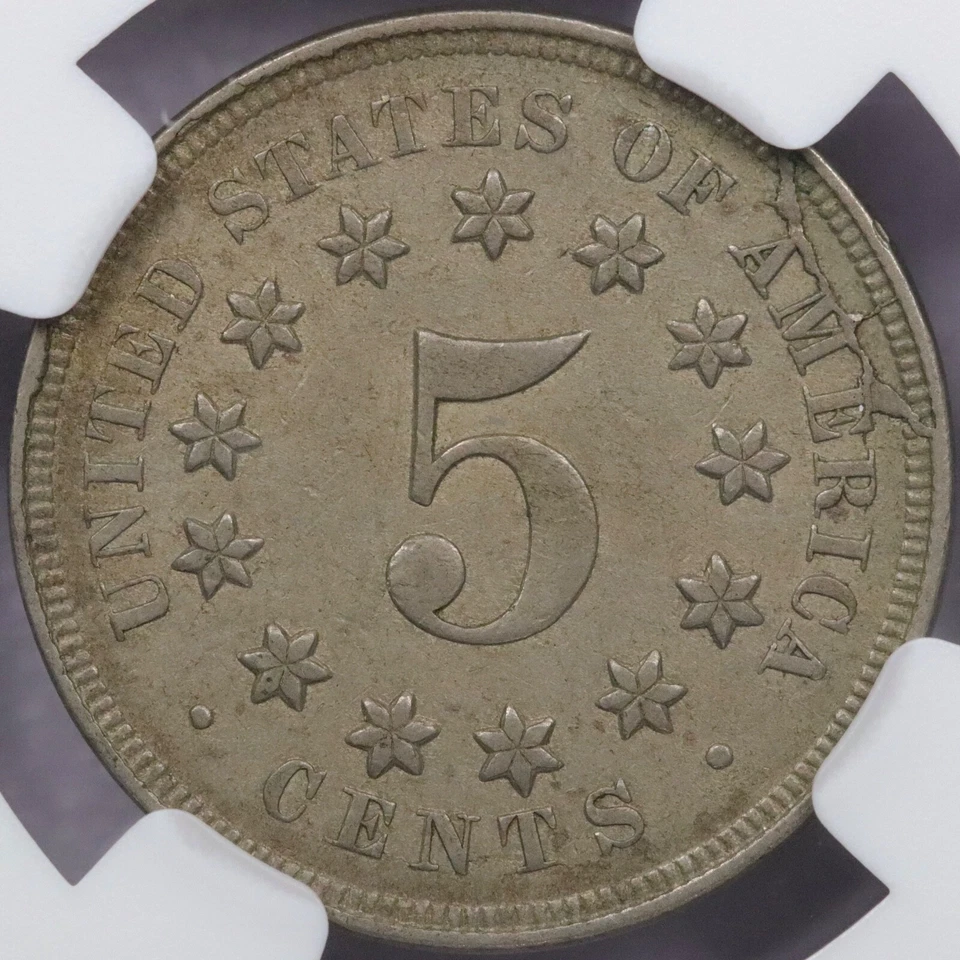 1867 No Rays 5c Shield Nickel - NGC AU 50 - Image 2 of 4