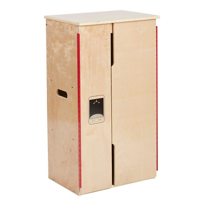 Natural Wooden Play Kitchen Refrigerator - Fun for Kids!