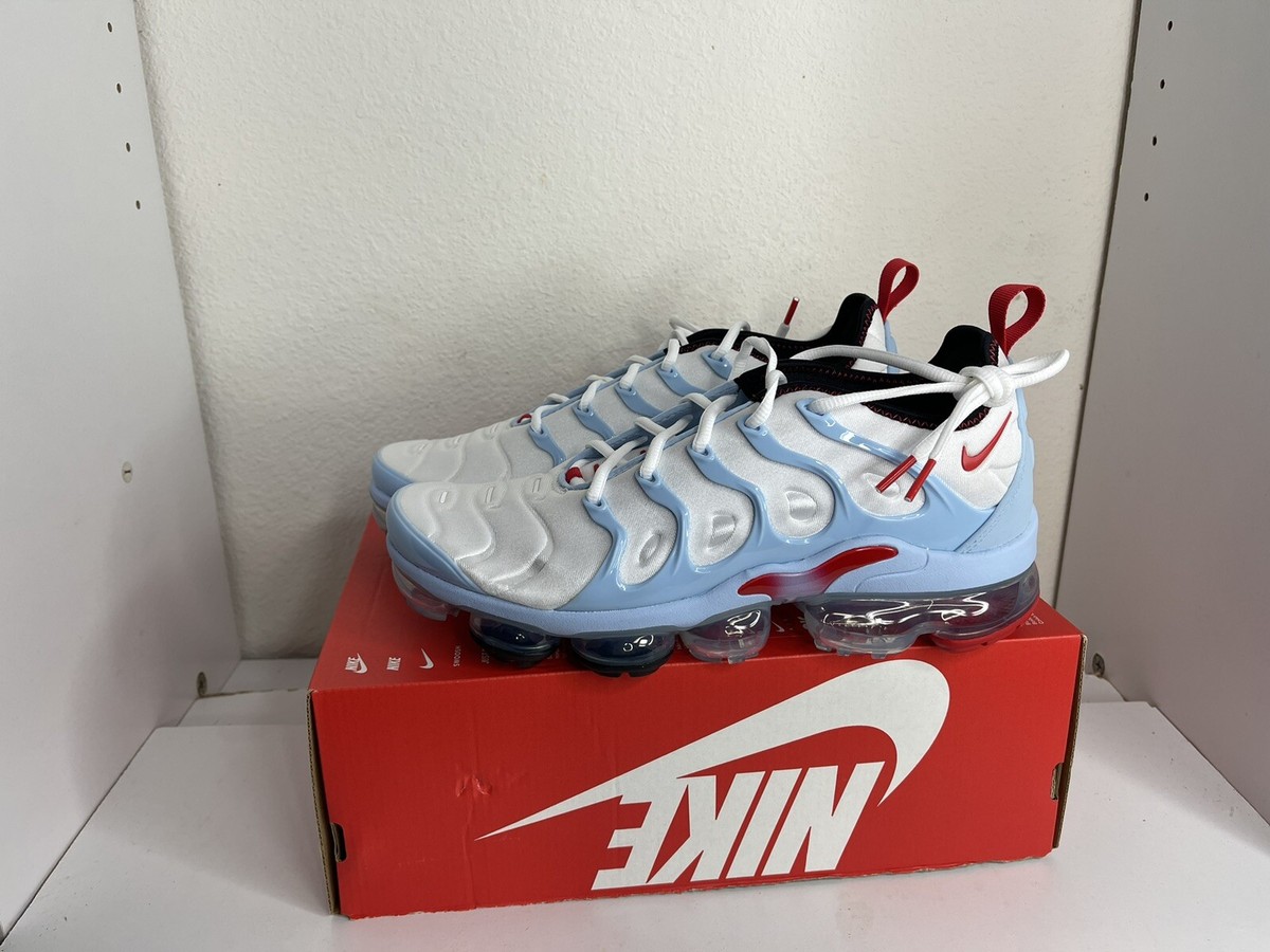 Air Vapormax Plus Men's Size 9.5 White/University Red-Black